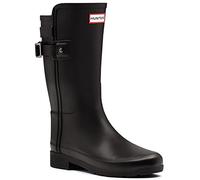 Hunter Womens Original Refined Back Strap Short Wellington Snow Rain Boot - Black - 8