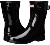 Hunter Women's Original Refined Short Gloss Wellington Boots, Black (Black), 8 UK