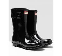 Hunter Original Short Gloss Wellington Boot, Black, Size 6, Women Black