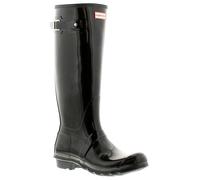 Hunter Womens Original Tall Gloss Wellington Boots - Black Rubber - Size UK 6