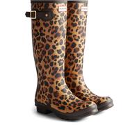 (, ) Hunter Womens Original Tall Leopard Boot Rubber Women's Leopard Print/Chocolate Brown Wellington Boots