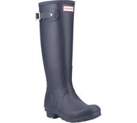 Hunter Womens Original Tall Tartan Back Strap Wellington - Navy - Size UK 7