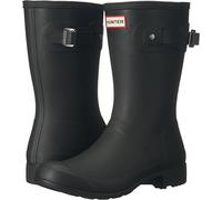 Hunter Womens Original Tour Short Winter Snow Rain Rubber Waterproof Boot - Black - 7