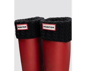 Hunter Womens Recycled Mini Cable Tall Boot Sock - Black - Size Medium