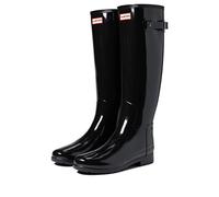 Hunter Womens Refined Tall Gloss Knee High Boot, Schwarz, 10 UK