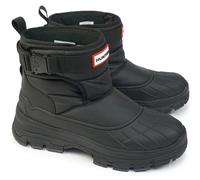Hunter Womens Short Buckle Snow Synthetic Textile Black Boots 4 UK