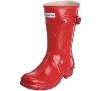 Hunter Women's Short Gloss Pillar Box Red Wellington Boot W23700 8 UK