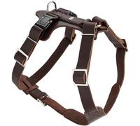 HUNTER Y-Harness Aalborg, XL 67332 Soft genuine cow leather, dark brown | Cowhide leather, adjustable to 5 different positions, with plastic buckles, made in Germany, colour: dark brown, size: M-L/1