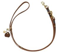HUNTER Zanzibar Adjustable Dog Lead/Colour: Cognac/Cowhide/Adjustable to 3 Positions/Maritime Details/Brass-Coloured Fittings/Stylish and Robust/Made in Germany Size 15/200