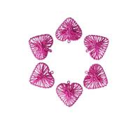 HunterBee 6Pcs Wholesale Metal Rattan Heart Ornaments,Colorful Wedding Favors Bulk,Outdoor Lampshade Hanging Décor,Durable Vase Filler for Table Party