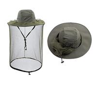 Hunterbee Army Green Beekeeper bee beekeeping hat /Mosquito Insect hat /Mesh Bug face Shields