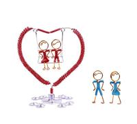 HunterBee Romantic Swing Heart Statue,Handcrafted Iron Love Sculpture with Moving Seat Wedding Cake Topper, Mother's Daughter Décor for Bedroom,Living Room,Wire Woven Heart Ornament