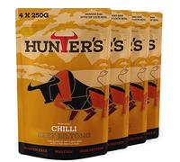 Hunters Biltong - Chilli Beef Biltong, 1kg Pack of 4 x 250g High Protein, low fat, Thin Tender Slices of authentic Beef Biltong, beef Jerky, Gluten & MSG Free, Convenient Snack