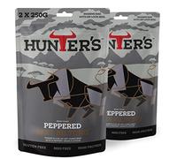 Hunters Biltong - Peppered Beef Biltong, 500g Pack of 2 x 250g High Protein, low fat, Thin Tender Slices of authentic Beef Biltong, beef Jerky, Gluten & MSG Free, Convenient Snack