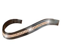 Hunters Saddlery Curved Leather Browbands for Horses Bridles Sparkly Diamante Bling Crystals (Black, Cob)