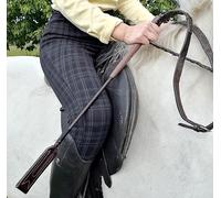 Hunters Saddlery Leather Riding Crop for Horses Jockey Whip Show Jumping Racing Equestrian 65cm (Brown)