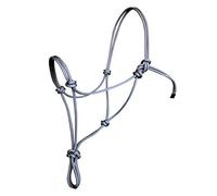 Hunters Saddlery Natural Horsemanship Rope Halter Headcollar Compatible with Parelli Horse Training Method (Small Pony/Weanling, Grey)