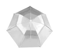Hunter's Tail UV Umbrella Hat, with Umbrella Fishing Gardening Tri-Folded Umbrella One Ventilate Canopy 91cm, Bright Silver