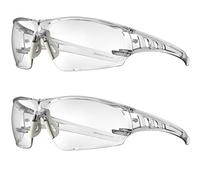 HUNTERSKY HTS S2491 Lightweight Protective Anti Fog Wrap-Around Clear Shooting Safety Glasses with rubber nose pad ANSI Z87.1 Scratch Resistant 2PK