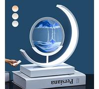 HUNTFF 3D Sand Art Liquid Motion Sands Of Time Lamp, Moving Sand Art Picture 3D Round Sand Picture Lamp 3 Colors Art Light With Stand Relaxing Desktop Home Decor And Office 3.21