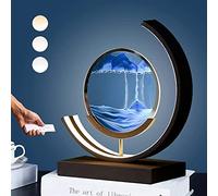 HUNTFF 3D Sand Art Liquid Motion Sands Of Time Lamp, Moving Sand Art Picture 3D Round Sand Picture Lamp 3 Colors Art Light With Stand Relaxing Desktop Home Decor And Office 3.21