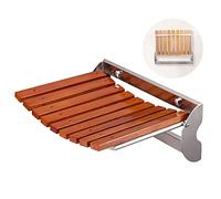 HUNTFF Folding Teak Shower Seat Wall Mounted, Shower Benches for Inside Shower for Elderly Wood Shower Stool Fold Down 200 Lbs Capacity Medical Shower Seating Smooth