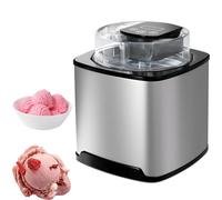 HUNTFF Ice Cream Maker with Compressor, Gelato Sorbet Frozen Yoghurt Maker with LCD Display, No Pre-freezing Ice Cream Machine, Detachable 2L Bowl & Clear Lid