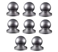 HUNTFF Metal Fence Post Top Cap 8 X Post Decking Cap, Metal Fence Post Caps Galvanised Silver Fence Post Caps Galvanised Waterproof Metal Garden Decking Fence Ball Post Cap Decorative Piling Caps