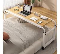 HUNTFF Over Bed Table Adjustable Height Over Bed Table Over-Bed Tables Bed Tables Overbed Tables Bed Table On Wheels Overbed Table With Wheels Over Chair Tables for Disabled 120cm Woodcolor/nobaffle