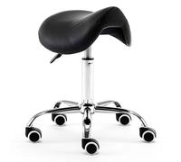 HUNTFF Saddle Stool on Wheels, Modern Swivel Rolling Seat/Salon Chair for SPA Massage, Comfortable Beauty Balance Chair for Healthy
