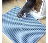 Huntfgold Cat Litter Box Mats for Catching & Trapping Kitty Litter (40 * 50cm, Blue)