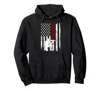 Hunting American Flag Distressed USA Patriotic Hunter Pullover Hoodie