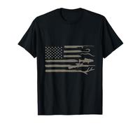 Hunting and Fishing Flag American Flag Tshirt T-Shirt