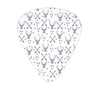 Hunting Arrows Triangles Deer 12 Pcs Guitar Picks, 3 Thickness Includes 0.46mm, 0.71mm, 0.96mm, With Organizer Storage Box