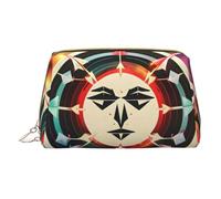 Hunting Arrows Triangles Deer Leather Hand-Held Zipper Makeup Bag Storage Bag Portable Lipstick Pouch Toiletry Bag