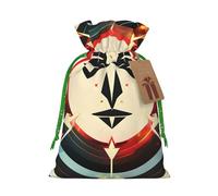 Hunting Arrows Triangles Deer Print Christmas Drawstring Gift Bags With Cards For Xmas Party Decorations Holiday