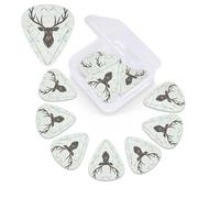 Hunting Arrows Triangles Deer Print Guitar Picks 12 Pack Guitar Plectrums with Storage Box Bass Picks For Acoustic Guitar Bass Electric Ukulele Includes 0.46mm, 0.71mm, 0.96mm