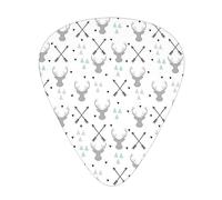 Hunting Arrows Triangles Deer Print Guitar Picks, 12 Pcs Guitar Plectrums Celluloid Pick Classical Triangle Picks for Acoustic, Electric, Bass Guitar including 0.46mm 0.71mm 0.96mm
