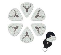 Hunting Arrows Triangles Deer Print Guitar Picks 6 Pack Guitar Plectrums with Pick Holders Bass Picks For Acoustic Guitar Bass Electric Ukulele Includes 0.46mm, 0.71mm, 0.96mm