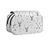 Hunting Arrows Triangles Deer. Print Lightweight Pen Bag Stylish Stationery Travel Office Large Capacity Makeup Toiletry