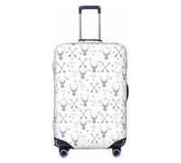 Hunting Arrows Triangles Deer Print Luggage Cover,Fashion Suitcase Protector Washable Scratch Resistant, Black, Small