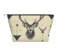 Hunting Arrows Triangles Deer Print Makeup Bag Trapezoid Travel Cosmetic Organiser Stylish Storage for Beauty & Gifts for Women Girls