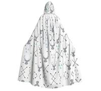 Hunting Arrows Triangles Deer. print Men's Cosplay Cloak Robe Costume Halloween Hooded Uniform Medieval Cloak Wizard Robe