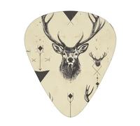 Hunting Arrows Triangles Deer Printed Guitar Picks 12-Piece Set - Comfortable, Versatile Plectrum for All Guitar Styles & Players