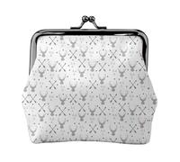 Hunting Arrows Triangles Deer Women's Leather Kiss-Lock Coin Purse,Double-Sided Full Print Pattern,Ultra-Fine Fiber Leather,Small Clutch Wallet for Cash,Cards,Coins