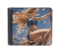 Hunting Artemis Goddess Greek Mythology Men's Leather Wallet Bifold Purse Card Holder Slim Money Clip Single-Sided Print