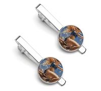 Hunting Artemis Goddess Greek Mythology Men's Tie Clips Necktie Bar Pinch Clip Set of 2 Formal Business Wedding Accessories