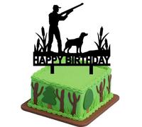 Hunting Birthday Cake Topper Gone Hunting Hunter Camping Woodland Hunting Themed Baby Shower Boys Girls Birthday Party Cake Decorations Supplies