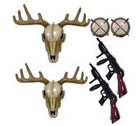 Hunting Buck Theme Party DecorationsMoose Skull Foil Mylar Balloon Guns Shape Balloon Deer Arch Garland Kit for Hunter Camping Birthday Forest Oh Deer Fathers Father's Day Halloween Decorations