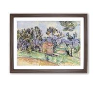 Hunting Cabin In Provence By Paul Cezanne Classic Painting Framed Print | A4 Walnut Framed Wall Art | Ready to Hang | Classic Historical Picture | Living Room Bedroom Lounge Office